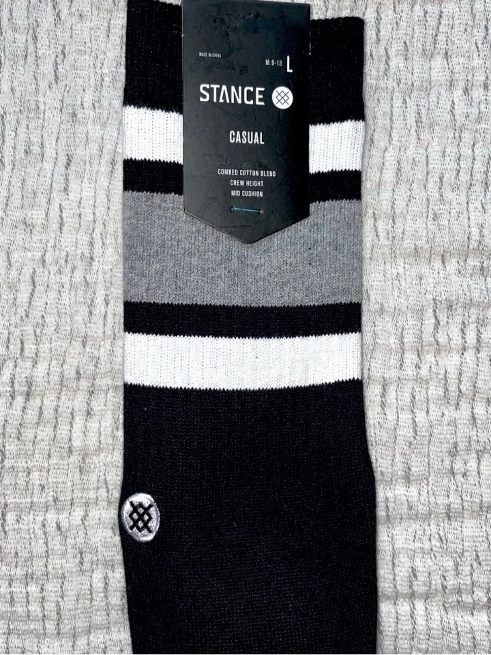 Stance Men's Crew Socks Size Large Stripes / Icon NWT